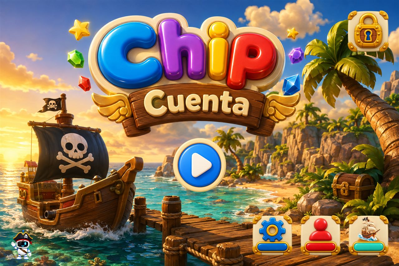 Chip Cuenta — portada con Chip y las islas de matemáticas